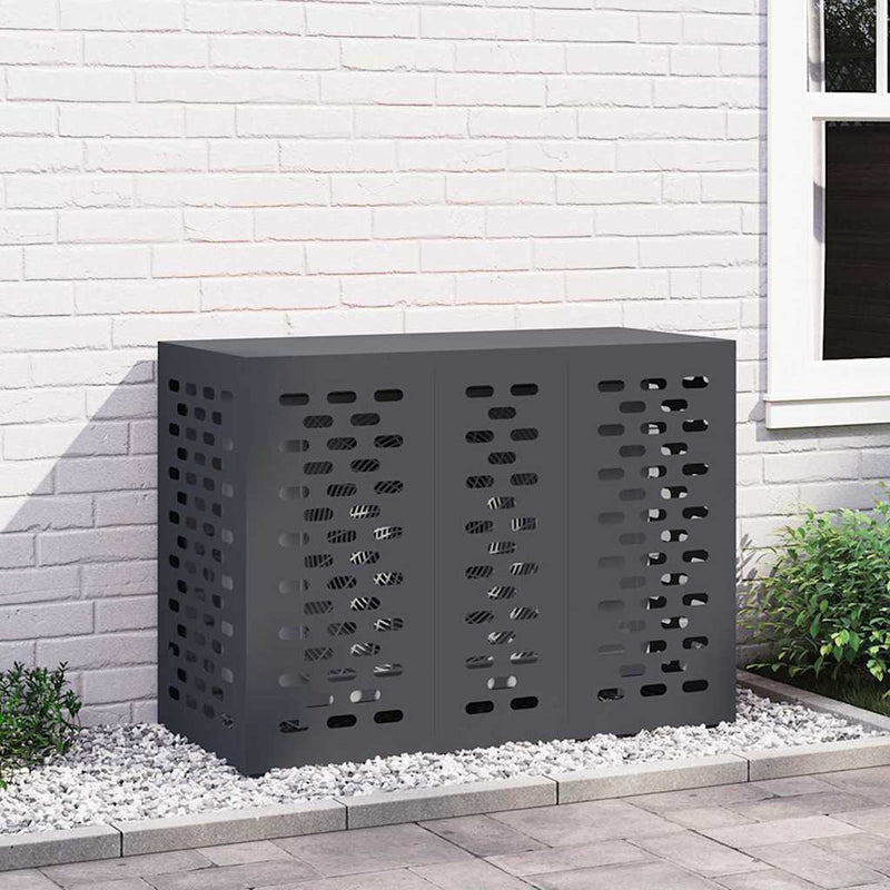 vidaXL Légkondicionáló Takaró Antracit 110 x 50 x 80 cm Acél