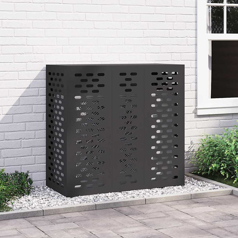 vidaXL Légkondicionáló Takaró Fekete 110 x 50 x 105 cm Acél