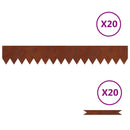 vidaXL Fűszegélyezés 20 pcs Rozsdás 100 x 0,05 x 15 cm
