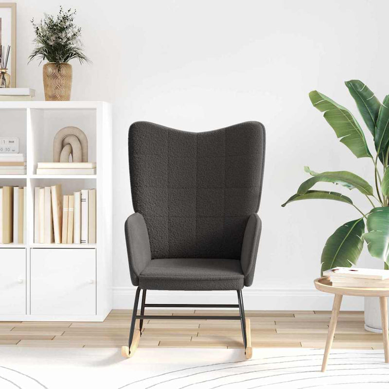 vidaXL Hintaszék Sötétszürke Sherpa szövet