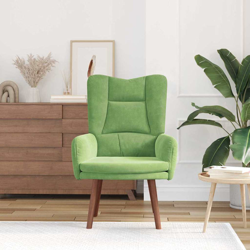 vidaXL Pihenőszék Világos zöld 63 x 67 x 94 cm Bársony