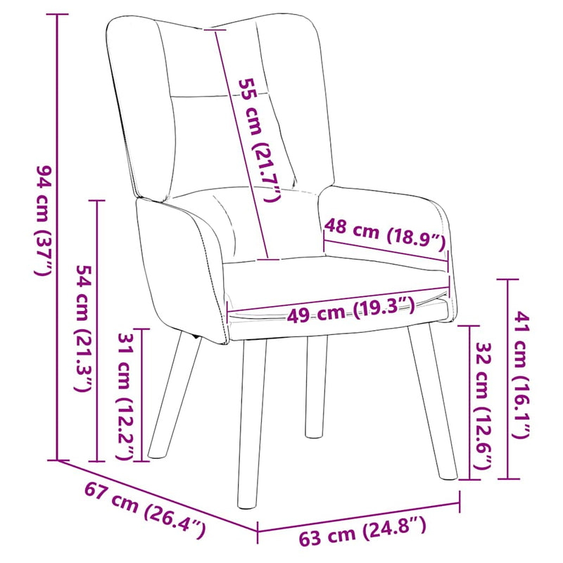 vidaXL Pihenőszék Sárga 63 x 67 x 94 cm Bársony