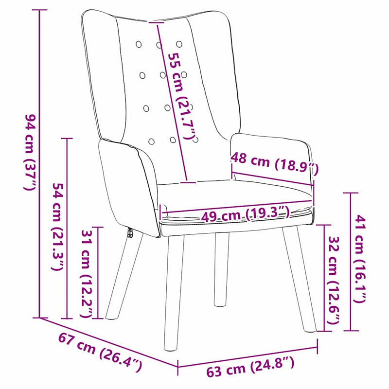 vidaXL Pihenőszék Kék 63 x 67 x 94 cm Bársony