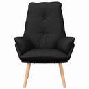 vidaXL karosszék Fekete 69 x 74 x 93 cm Szövet és Plywood