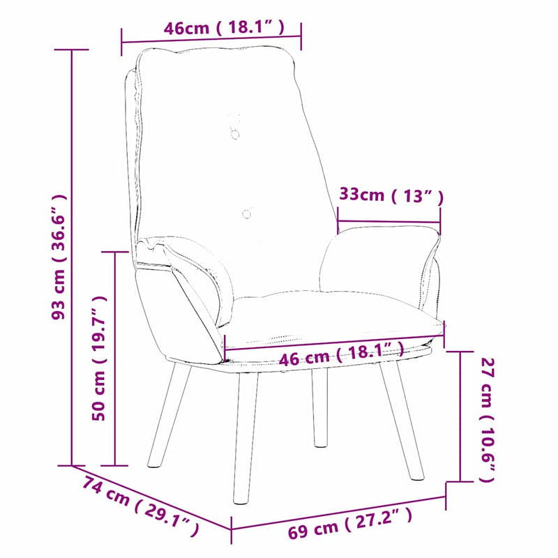 vidaXL Pihenőszék Felhős szürke 69 x 74 x 93 cm szövet