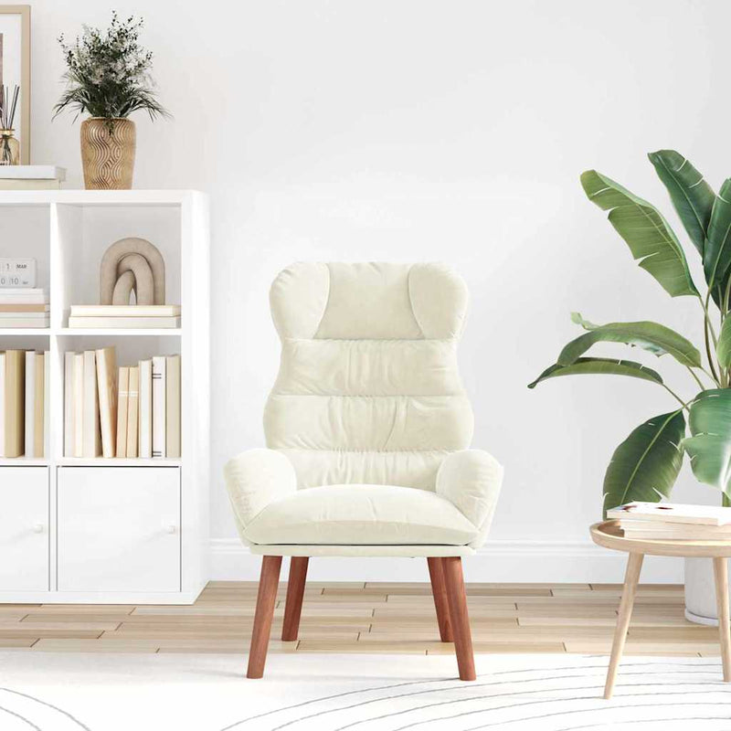 vidaXL Pihenőszék Krém 69 x 74 x 93 cm Bársony