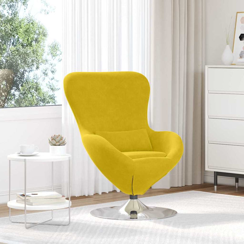 vidaXL Tojásfotel Sárga 63 x 73 x 90 cm Bársony