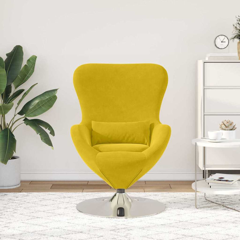 vidaXL Tojásfotel Sárga 63 x 73 x 90 cm Bársony