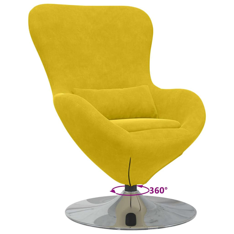 vidaXL Tojásfotel Sárga 63 x 73 x 90 cm Bársony