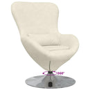 vidaXL Tojásfotel Krém 63 x 73 x 90 cm Bársony