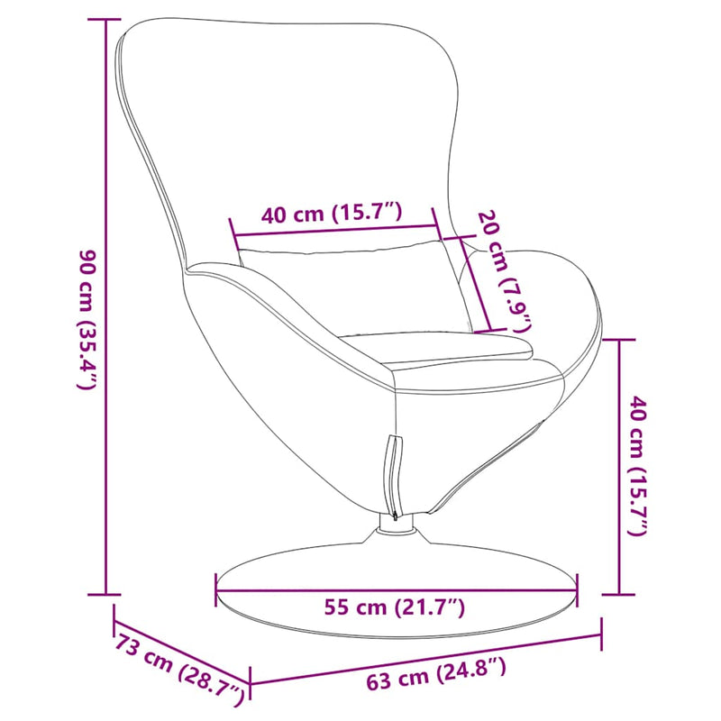 vidaXL Tojásfotel Tópszínű 63 x 73 x 90 cm szövet