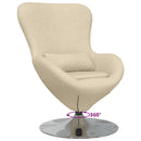 vidaXL Tojásfotel Krém 63 x 73 x 90 cm szövet