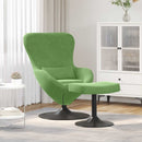 vidaXL Tojás Szék Lábtartóval Világos zöld 63 x 73 x 90 cm Bársony