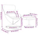 vidaXL Tojás Szék Lábtartóval Fekete 63 x 73 x 90 cm Bársony