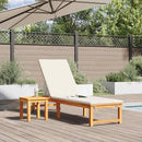 vidaXL Napozó 1-személy Barna 53 x 202 x 89cm Tömör akácfa