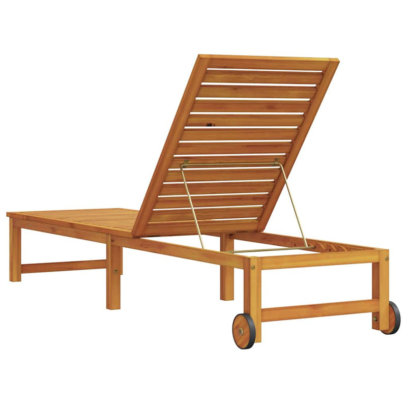 vidaXL Napozó 1-személy Barna 53 x 202 x 89cm Tömör akácfa