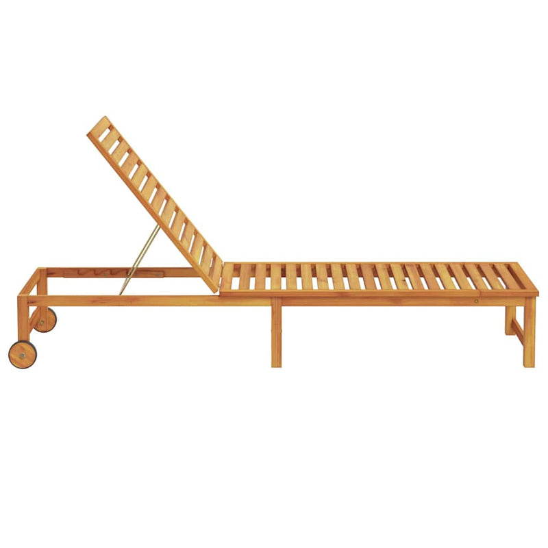 vidaXL Napozó 1-személy Barna 53 x 202 x 89cm Tömör akácfa