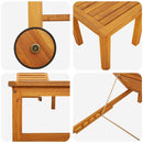 vidaXL Napozó 1-személy Barna 53 x 202 x 89cm Tömör akácfa