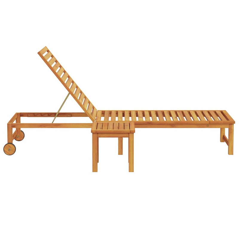 vidaXL Napozó 1-személy Barna 53 x 202 x 89cm Tömör akácfa