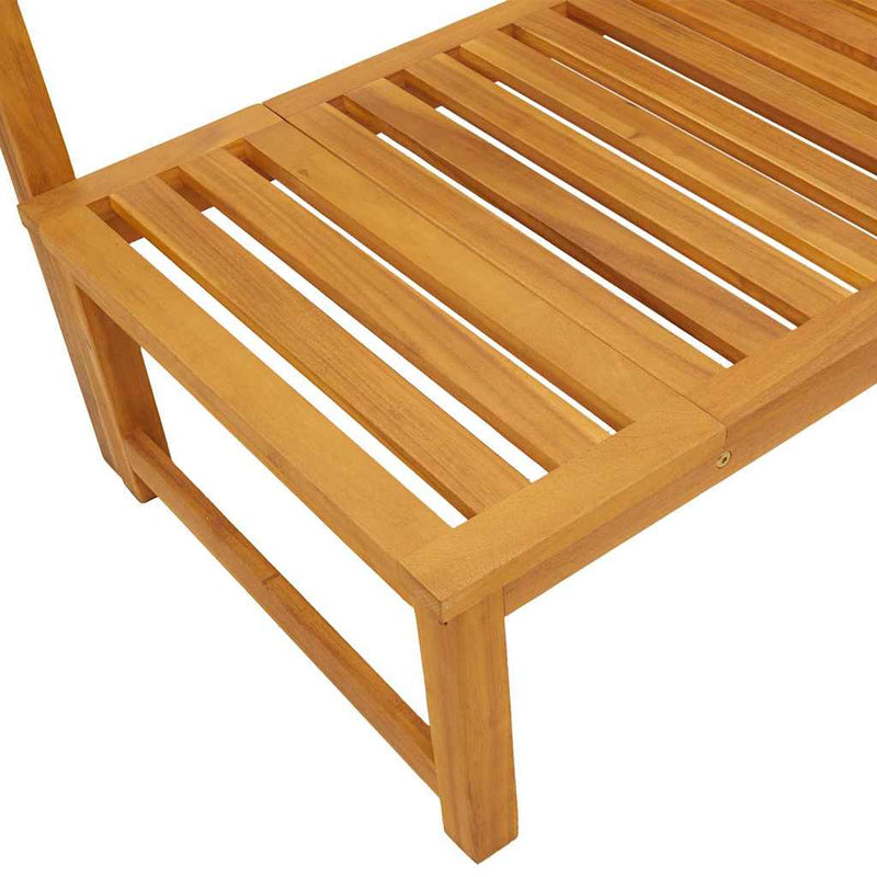 vidaXL Napozó 1-személy Barna 200 x 57 x 75 cm Tömör akácfa