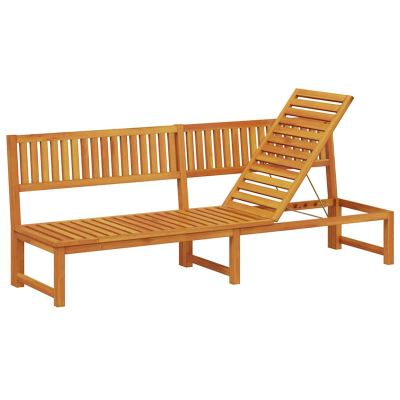 vidaXL Napozó 1-személy Barna 200 x 57 x 75 cm Tömör akácfa