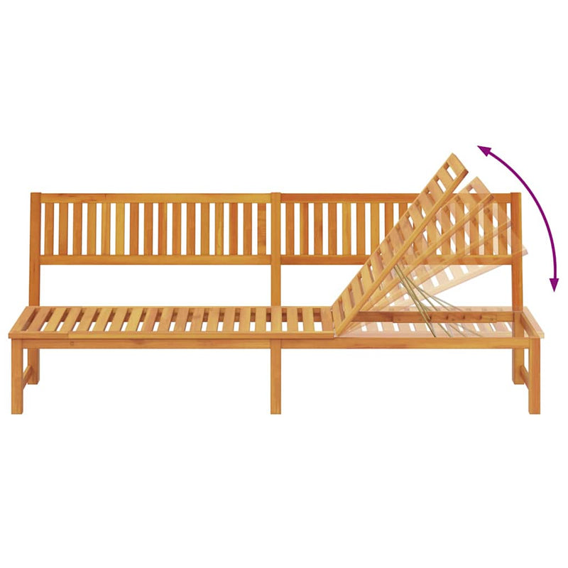 vidaXL Napozó 1-személy Barna 200 x 57 x 75 cm Tömör akácfa
