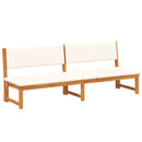 vidaXL Napozó párnával Olaj Természetes 200 x 57 x 75 cm Tömör akácfa