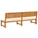 vidaXL Napozó párnával Olaj Természetes 200 x 57 x 75 cm Tömör akácfa