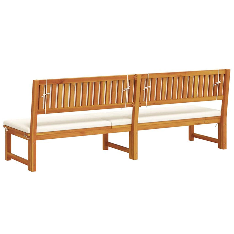 vidaXL Napozó párnával 1-személy Barna 200 x 57 x 75 cm Tömör akácfa