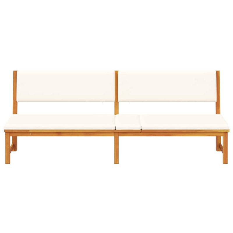 vidaXL Napozó párnával 1-személy Barna 200 x 57 x 75 cm Tömör akácfa