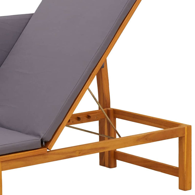 vidaXL Napozó 1-személy Barna 200 x 57 x 75 cm Tömör akácfa