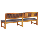 vidaXL Napozó párnával Olaj Természetes 200 x 57 x 75 cm Tömör akácfa