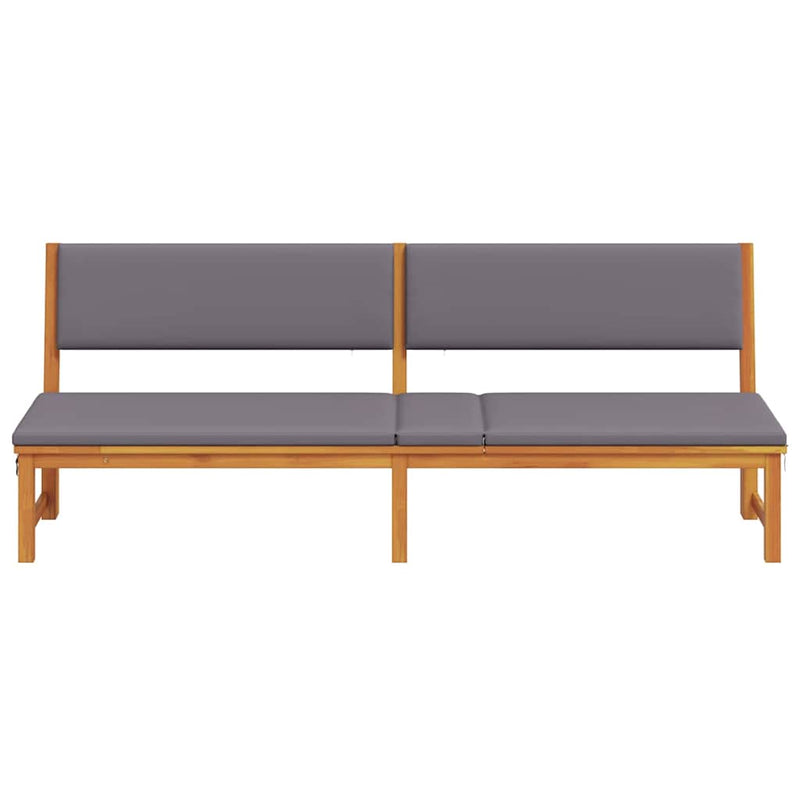vidaXL Napozó 1-személy Barna 200 x 57 x 75 cm Tömör akácfa