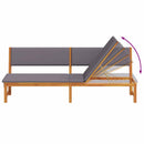 vidaXL Napozó párnával Olaj Természetes 200 x 57 x 75 cm Tömör akácfa