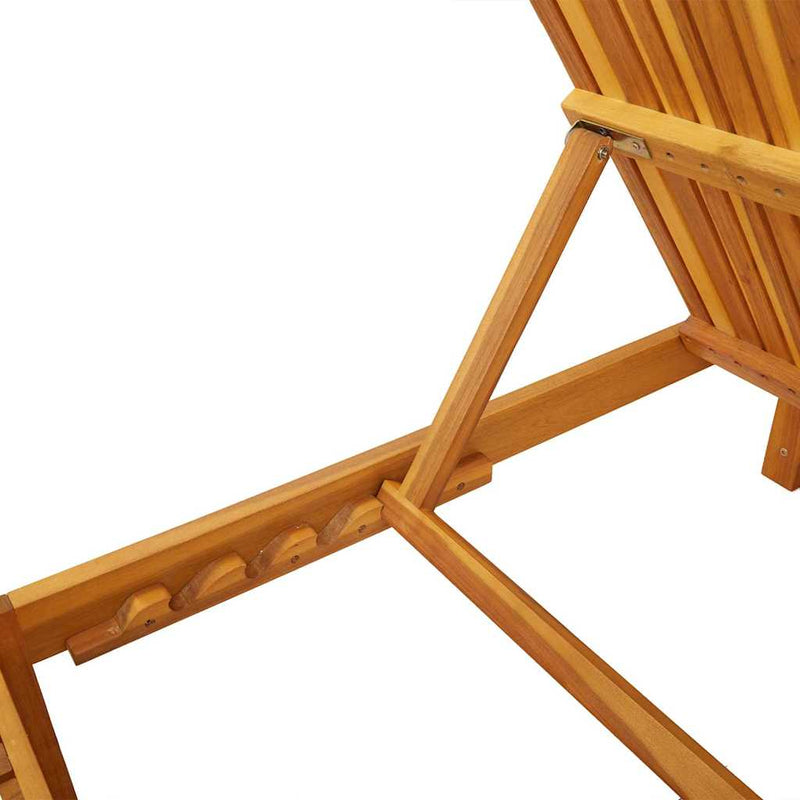 vidaXL Napozó párnával 1-személy Barna 200 x 55 x 94cm Tömör akácfa