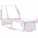 vidaXL Napozó párnával 1-személy Barna 200 x 55 x 94cm Tömör akácfa