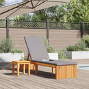 vidaXL Napozó párnával 1-személy Barna 200 x 55 x 94cm Tömör akácfa