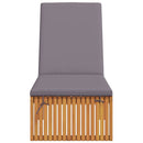 vidaXL Napozó párnával 1-személy Barna 200 x 55 x 94cm Tömör akácfa