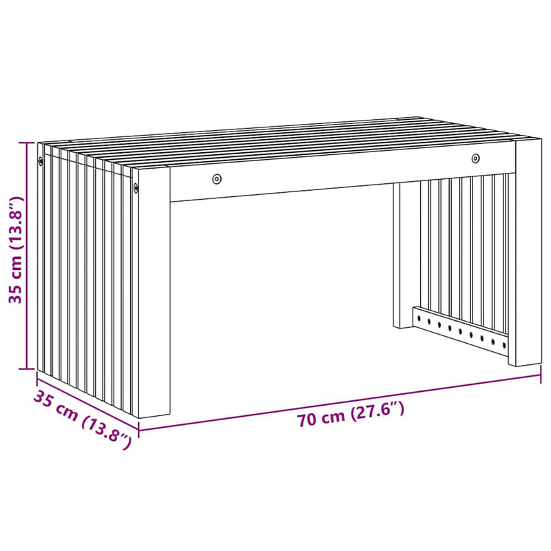 vidaXL Dohányzóasztal Barna 70 x 35 x 35 cm tömör akácfa