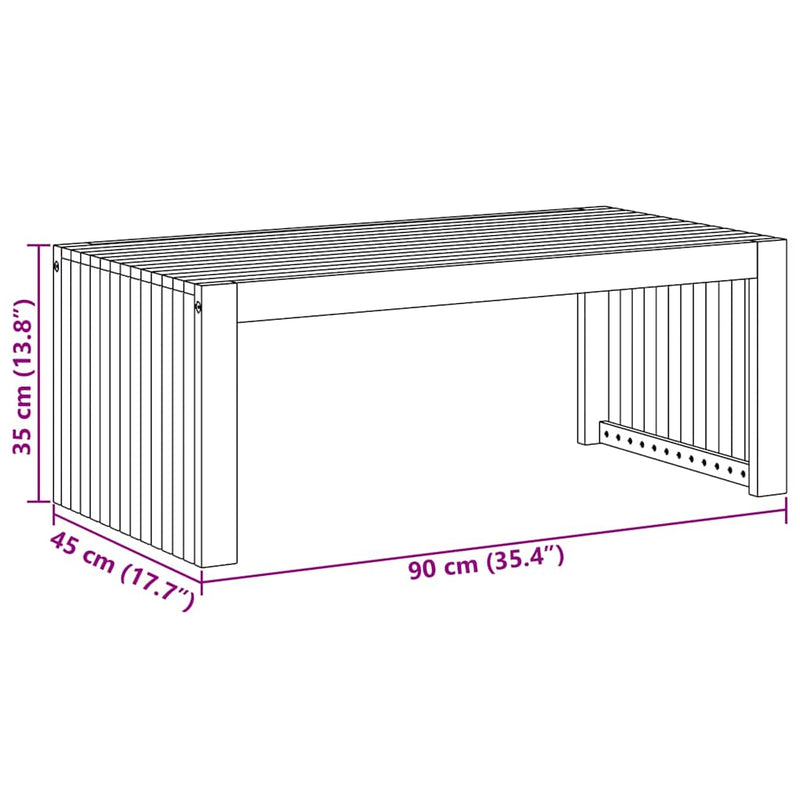 vidaXL Dohányzóasztal Barna 90 x 45 x 35 cm tömör akácfa