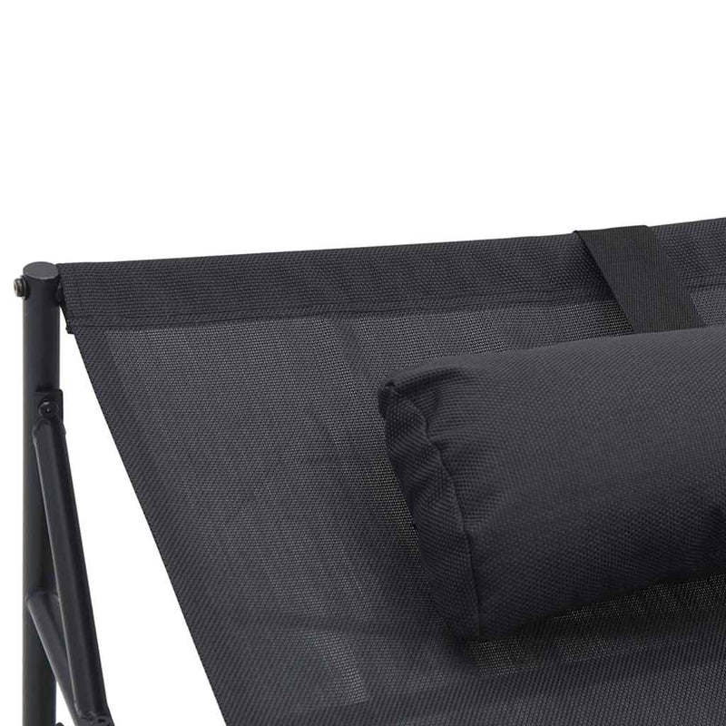 vidaXL Napozóágy Antracit 200 x 74 x 73 cm Textilén és acél