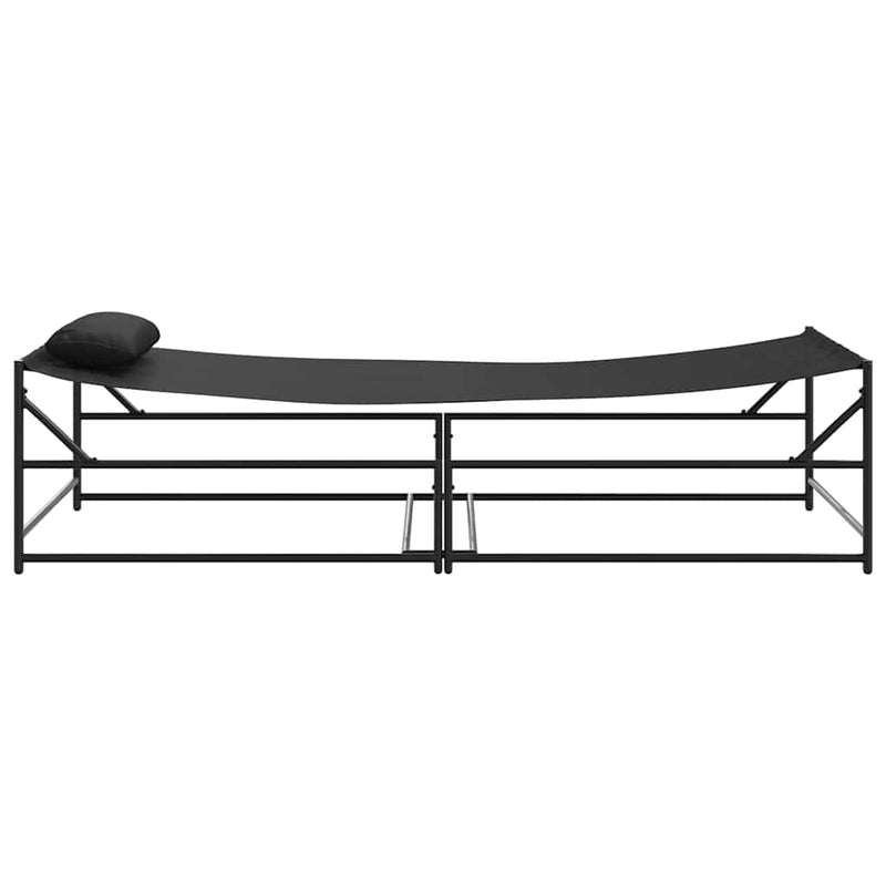 vidaXL Napozóágy Antracit 200 x 74 x 73 cm Textilén és acél