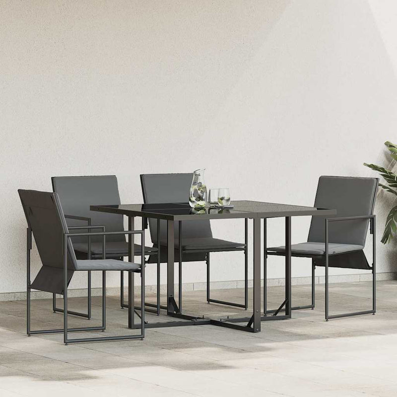 vidaXL Kerti székek 4 pcs Fekete és antracit 50.5 x 59 x 81.5 cm