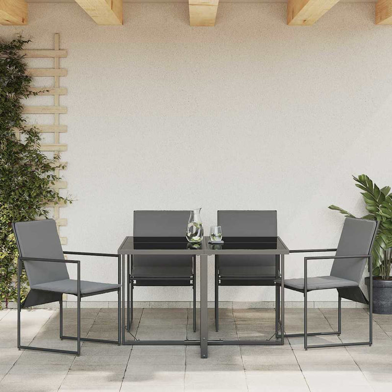 vidaXL Kerti székek 4 pcs Fekete és antracit 50.5 x 59 x 81.5 cm