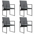vidaXL Kerti székek 4 pcs Fekete és antracit 50.5 x 59 x 81.5 cm