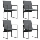 vidaXL Szék párnával 4 pcs Fekete és Antracit Textilén