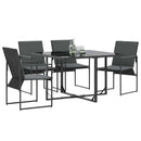 vidaXL Kerti székek 4 pcs Fekete és antracit 50.5 x 59 x 81.5 cm