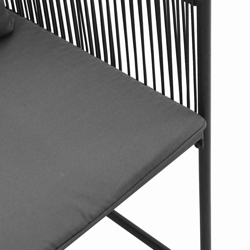 vidaXL Kerti székek 4 pcs Fekete és antracit 50.5 x 53.5 x 63.5 cm