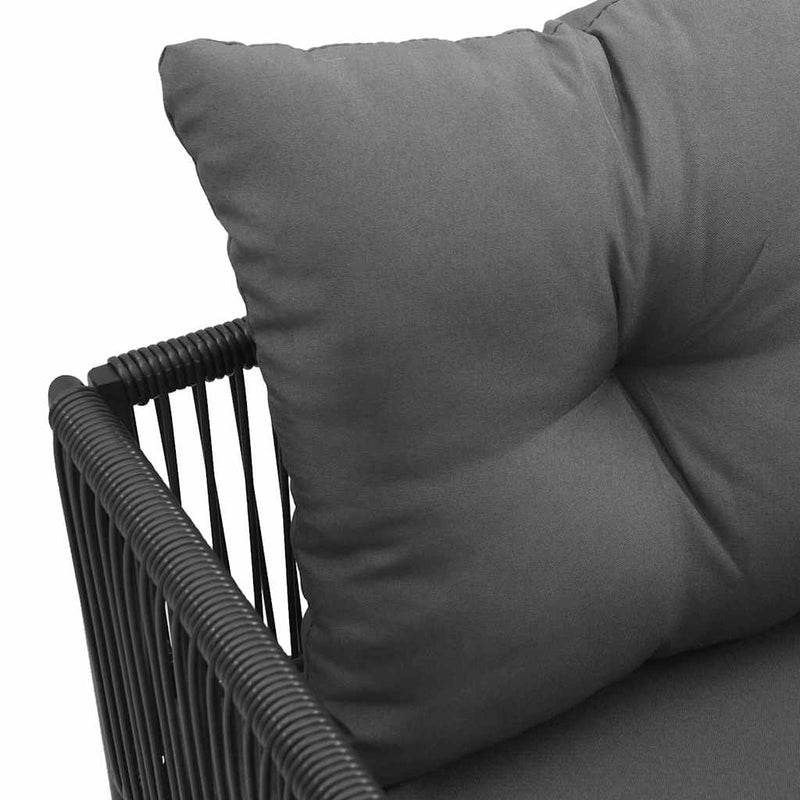 vidaXL Kerti székek 4 pcs Fekete és antracit 50.5 x 53.5 x 63.5 cm