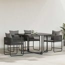 vidaXL Szék párnával 4 pcs Fekete és Antracit PE Rattan